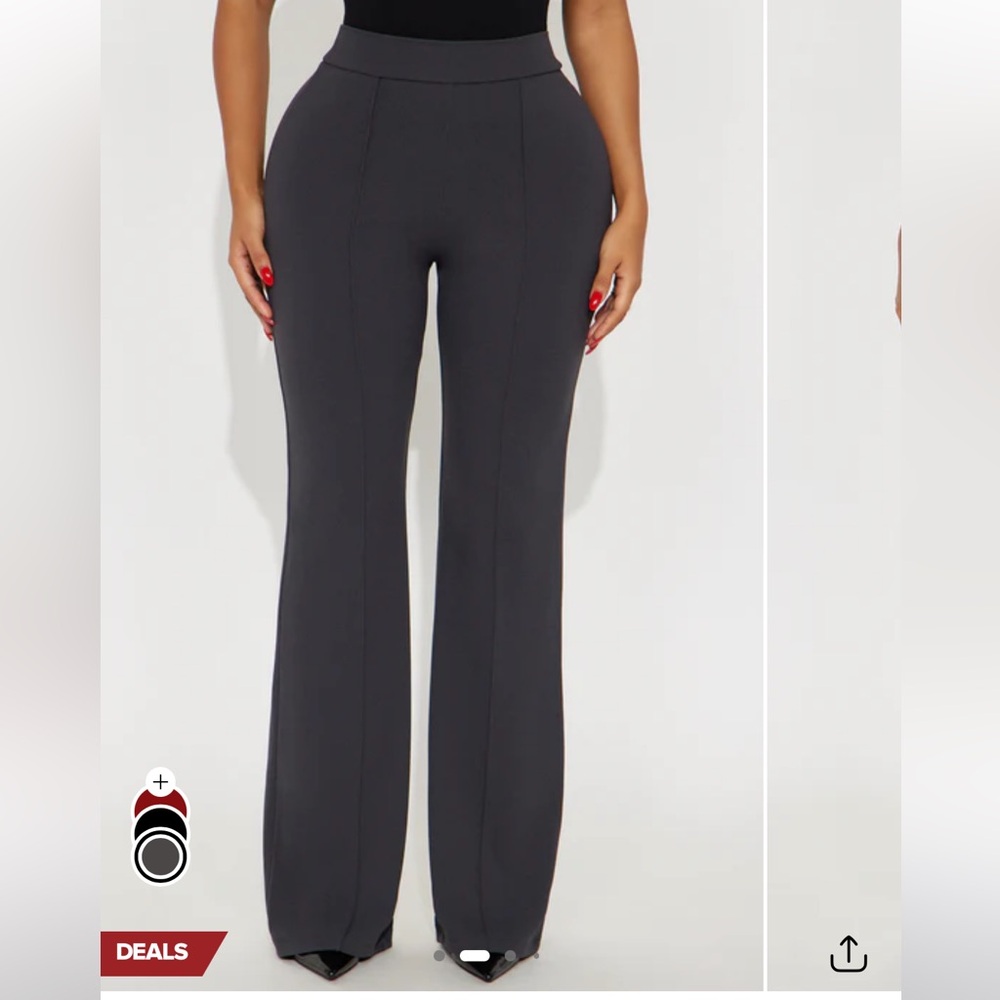 Fashion Nova Charcoal High Waisted Trousers